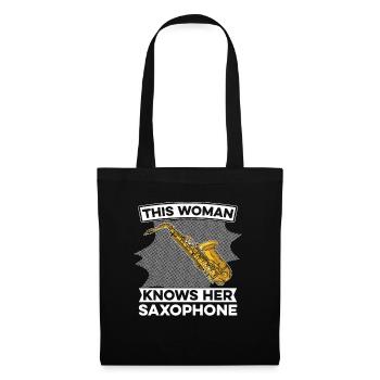 Sax Saxophone Saxophone Musician Jazz - Tote Bag - black - Front