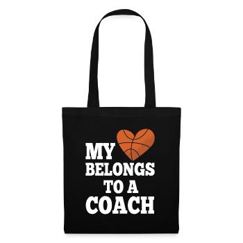 Basketballtrainer Entraîneur de basket-ball - Sac en tissu - noir - Devant