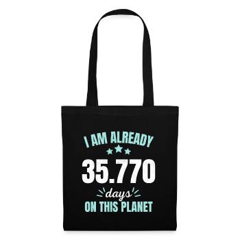 Already 35770 Days On This Planet 98th Birthday - Tote Bag - black - Front
