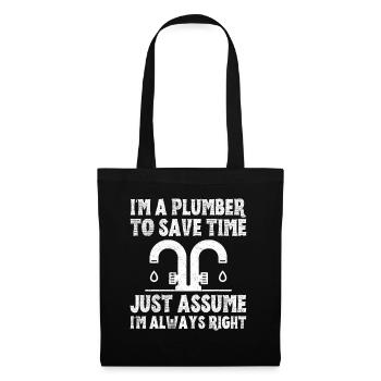 I am A Plumber To Save Time - Tote Bag - black - Front
