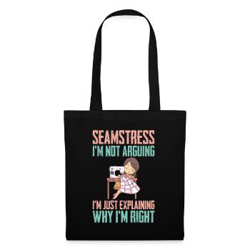 Couturière je ne discute pas - Sac en tissu - noir - Devant