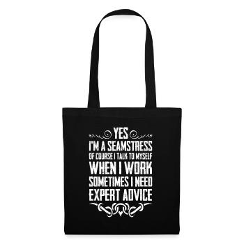 Yes I am Seamstress - Stoffbeutel - Schwarz - Vorne