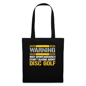 Peut spontanément commencer à parler de disc golf - Sac en tissu - noir - Devant