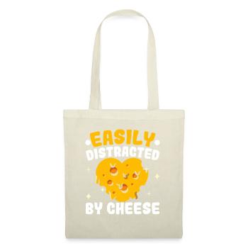 Facilement distrait par les amateurs de fromage fromage - Sac en tissu - nature - Devant
