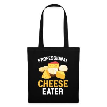 Mangeur de fromage professionnel Cheesy Cheese Foodie - Sac en tissu - noir - Devant