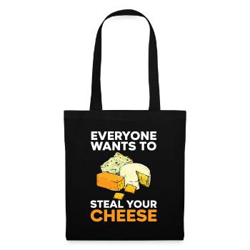 Tout le monde veut voler votre fromage Cheesy Lover - Sac en tissu - noir - Devant