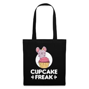Cupcake Freak Funny Mouse With Cupcake - Tote Bag - black - Front
