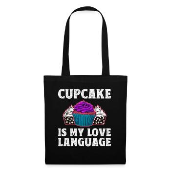 Cupcake Is My Love Language - Sac en tissu - noir - Devant