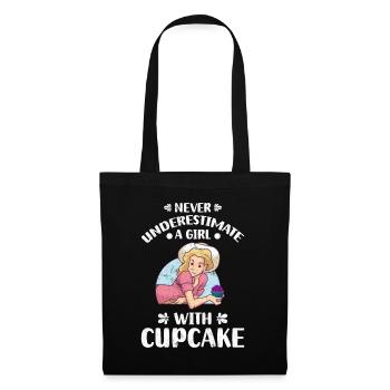Never Underestimate A Girl With Cupcake - Tote Bag - black - Front