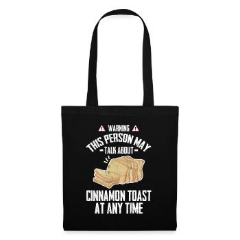 Warning This Person May Talk About Toast - Stoffbeutel - Schwarz - Vorne
