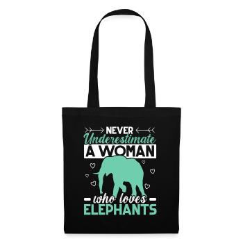 A woman who loves elephants Wildlife Animal Saf - Tote Bag - black - Front