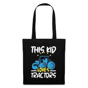 Cet enfant adore les tracteurs Farm La - Sac en tissu - noir - Devant