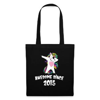 Awesome Since 2015 Birthday Dabbing Unicorn - Tote Bag - black - Front
