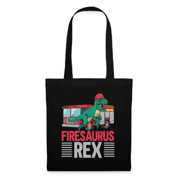 Firesaurus Rex Firefighter Fireman Dinosau - Tote Bag - black - Front
