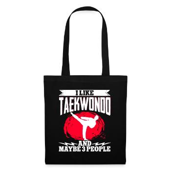 TKD Korean Martial Arts Tae Kwon - Stoffbeutel - Schwarz - Vorne