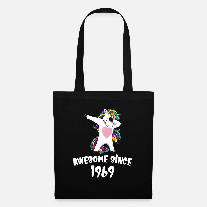 Awesome Since 1969 Birthday Dabbing Unicorn - Stoffbeutel - Schwarz