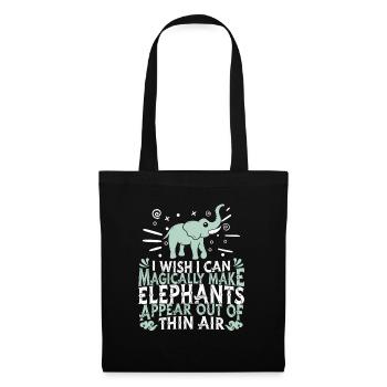 Éléphant - Sac en tissu - noir - Devant