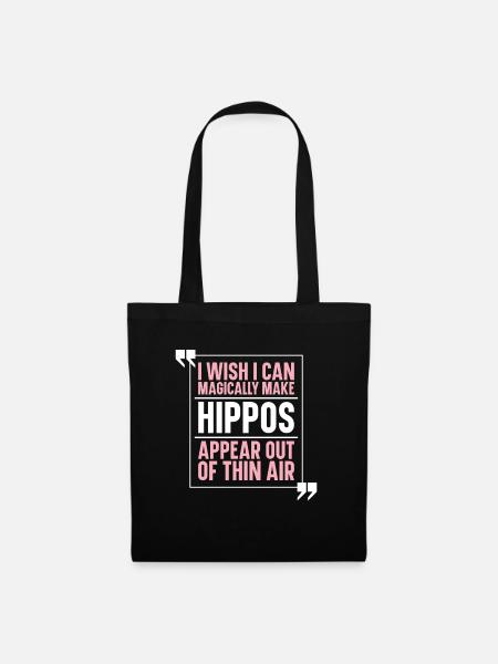 Nilpferd Hippo Flusspferd - Stoffbeutel - Schwarz