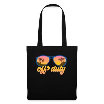 Sonnenbrille Strand Sonnenuntergang Retro Urlaub - Stoffbeutel - Schwarz - Vorne