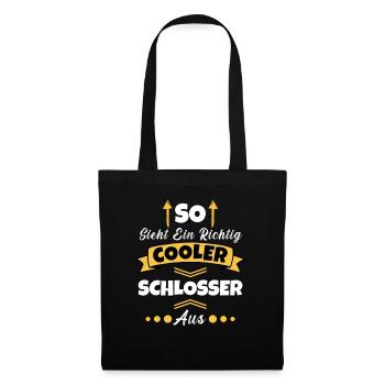 So Sieht Ein Richtig Cooler Schlosser aus - Stoffbeutel - Schwarz - Vorne