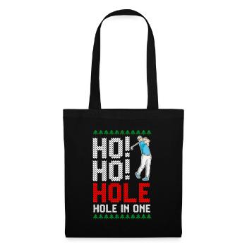 Ho Ho Hole dans une drôle de blague de Noël de golf - Sac en tissu - noir - Devant