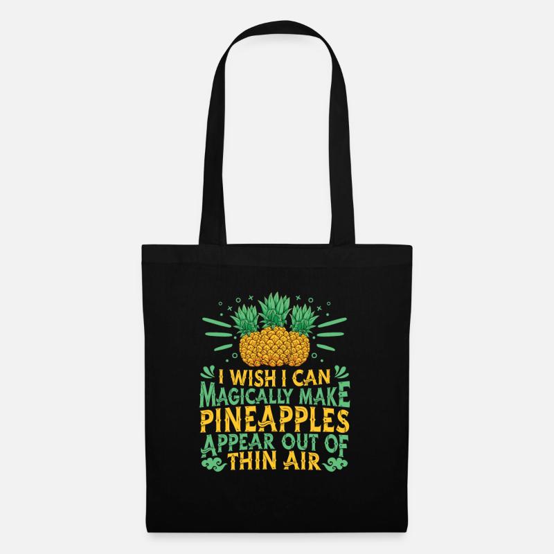Ananas - Stoffbeutel - Schwarz