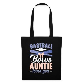 Baseball ou bows Tante aime toi Bébé Révéler - Sac en tissu - noir - Devant