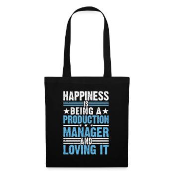 Happiness Is Being A Production Manager - Stoffbeutel - Schwarz - Vorne