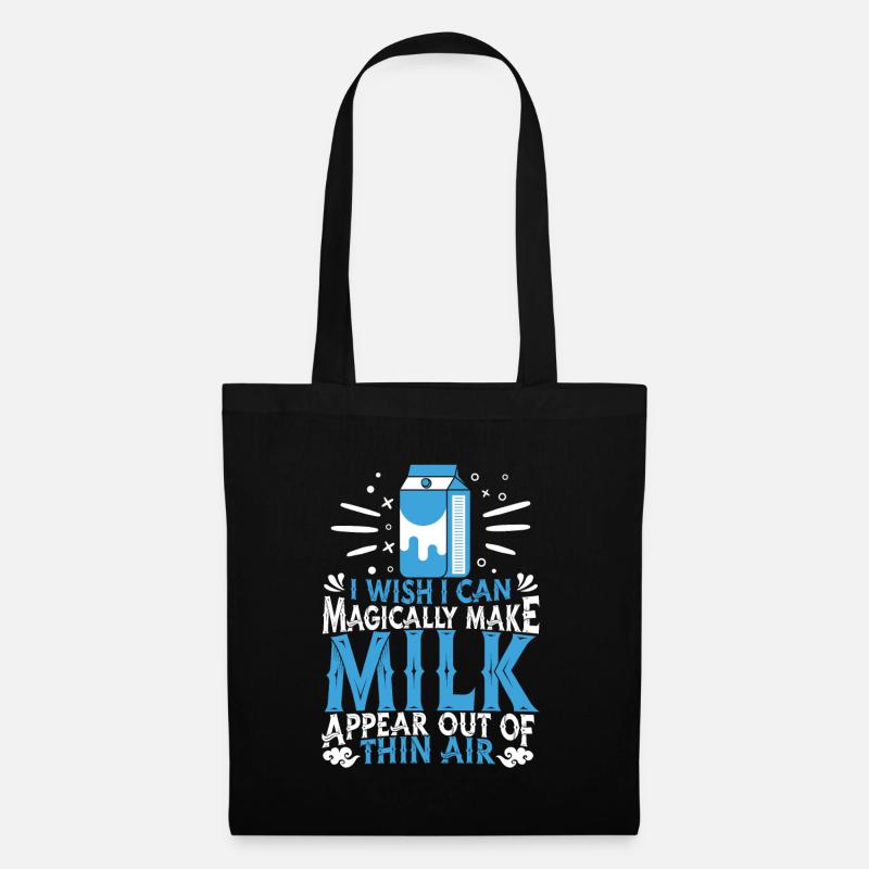 Milch Kuh Milchbauer - Stoffbeutel - Schwarz
