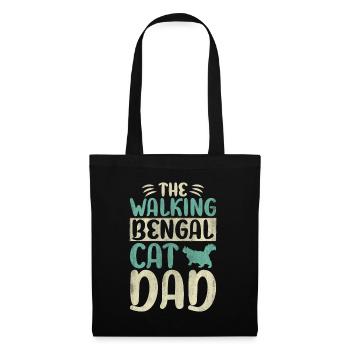 The Walking Bengal Cat Dad Kitty Cat Walking - Stoffbeutel - Schwarz - Vorne