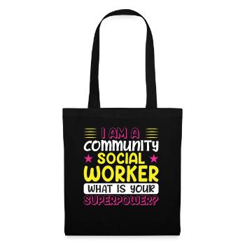 Je suis un travailleur social communautaire - Sac en tissu - noir - Devant