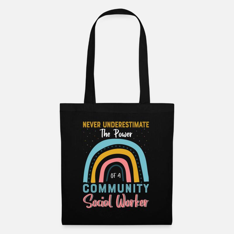 Never Underestimate Social Worker - Stoffbeutel - Schwarz