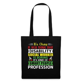 Travailleur social handicapé Personnes intelligentes - Sac en tissu - noir - Devant