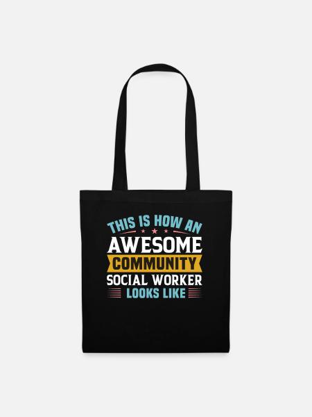 Awesome Community Social Worker - Stoffbeutel - Schwarz