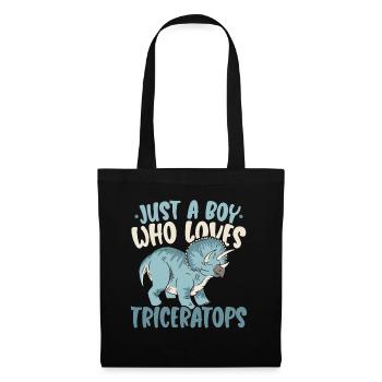 Just A Boy Who Loves Triceratops Dinosaur Dino - Tote Bag - black - Front