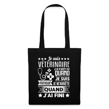 Vétérinaire Idée Cadeau Véto Humour - Sac en tissu - noir - Devant