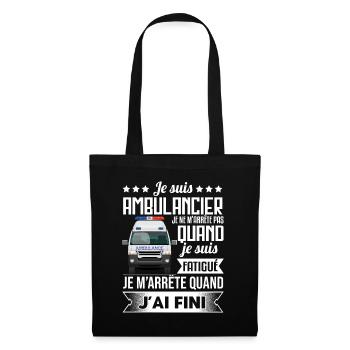 Ambulancier Idée Cadeau Ambulance Humour - Sac en tissu - noir - Devant