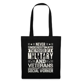 Travailleur social militaire et vétéran - Sac en tissu - noir - Devant