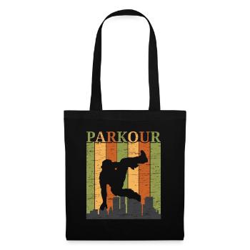 Parkour Freies Laufen Traceur Freestyle Sport - Stoffbeutel - Schwarz - Vorne