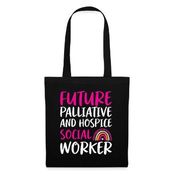 Futur travailleur social en soins palliatifs - Sac en tissu - noir - Devant