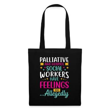 Travailleur social en soins palliatifs et en soins palliatifs - Sac en tissu - noir - Devant