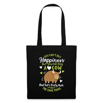 Scottish Highland Cattle Cow - Stoffbeutel - Schwarz - Vorne