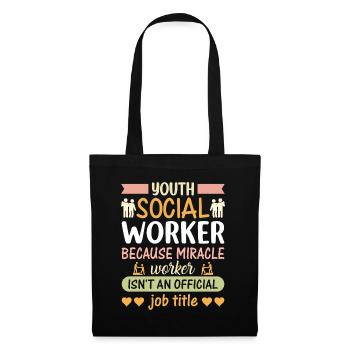 Youth Social Worker Because Miracle - Stoffbeutel - Schwarz - Vorne