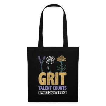 Grit Talent Counts Effort Counts Twice Inspire - Tote Bag - black - Front