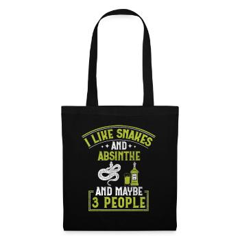 I Like Snakes And Absinthe And Maybe 3 People - Stoffbeutel - Schwarz - Vorne