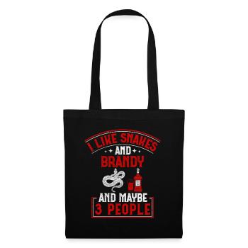 I Like Snakes And Brandy And Maybe 3 People Snake - Tote Bag - black - Front