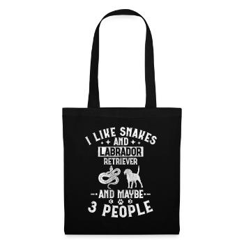Snakes And Labrador Retriever And Maybe 3 People - Stoffbeutel - Schwarz - Vorne