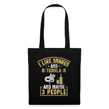 I Like Snakes And Tequila And Maybe 3 People Snake - Stoffbeutel - Schwarz - Vorne