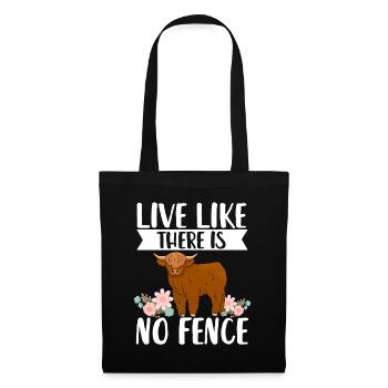 Scottish Highland Cattle Cow - Stoffbeutel - Schwarz - Vorne