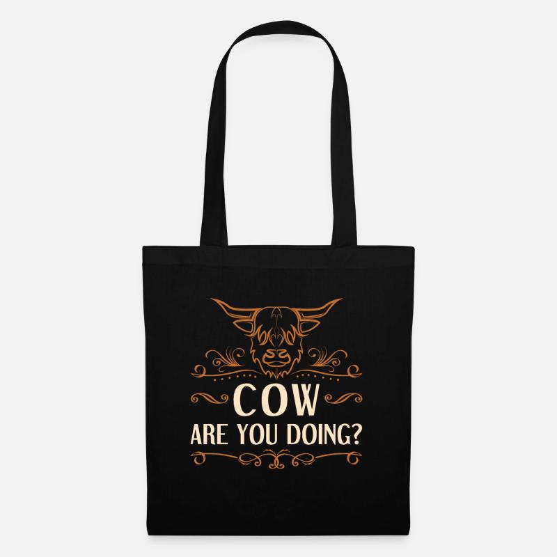 Scottish Highland Cattle Cow - Stoffbeutel - Schwarz